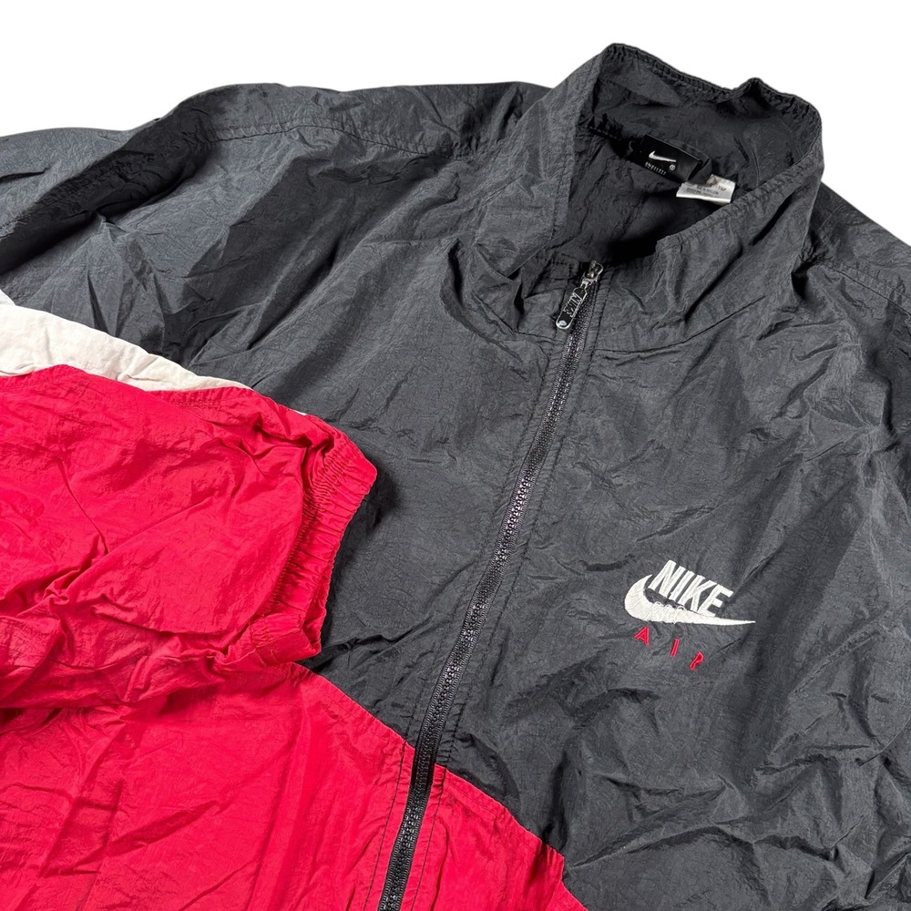 VTG Y2K Nike Air Colorblock Windbreaker Jacket  XL Black‎ Red streetwear 90s